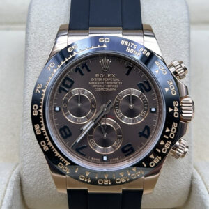 Close-up of Rolex Daytona chocolate dial watch