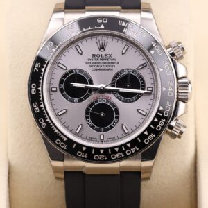 Luxury chronograph watch with grey dial