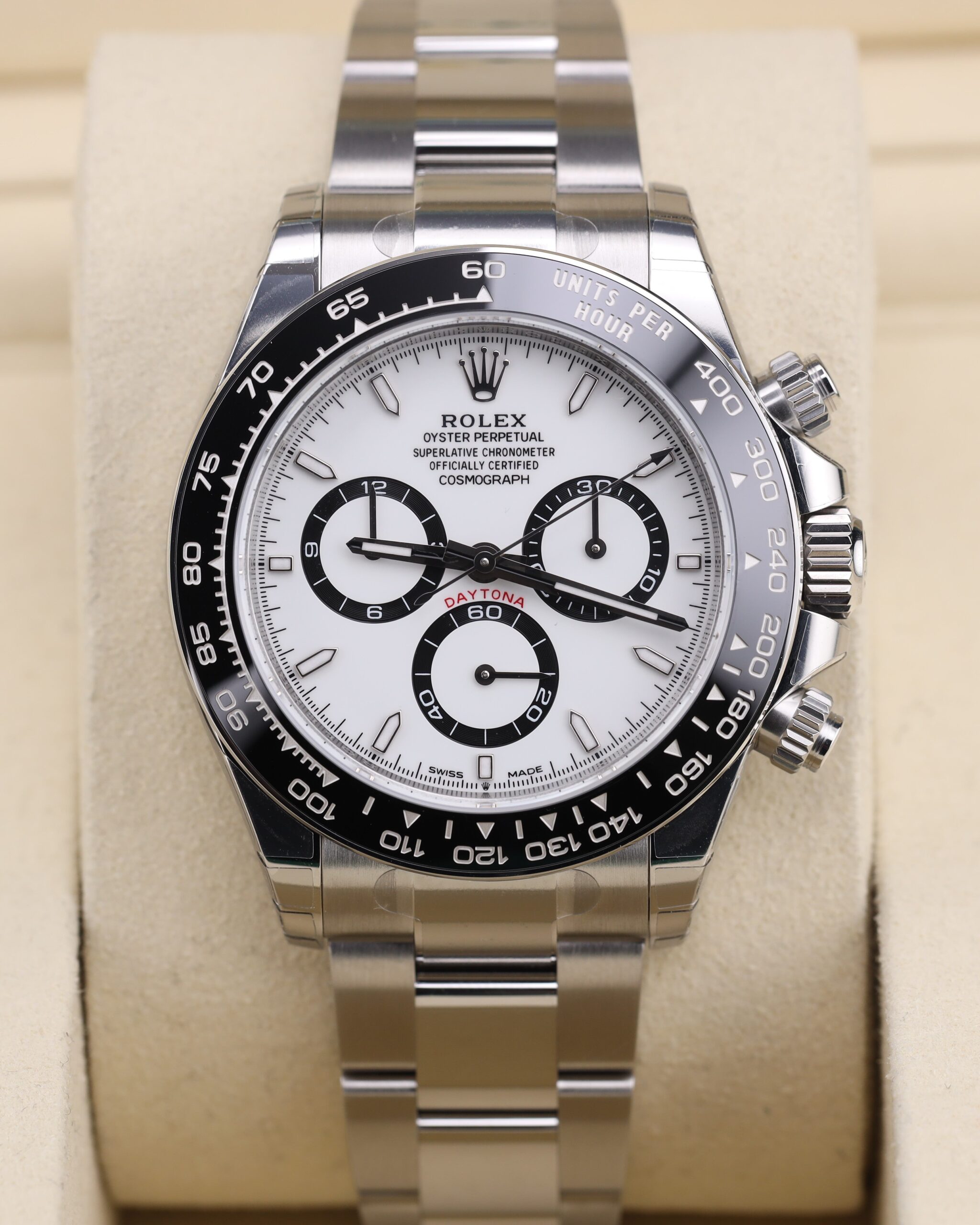 White dial chronograph wristwatch