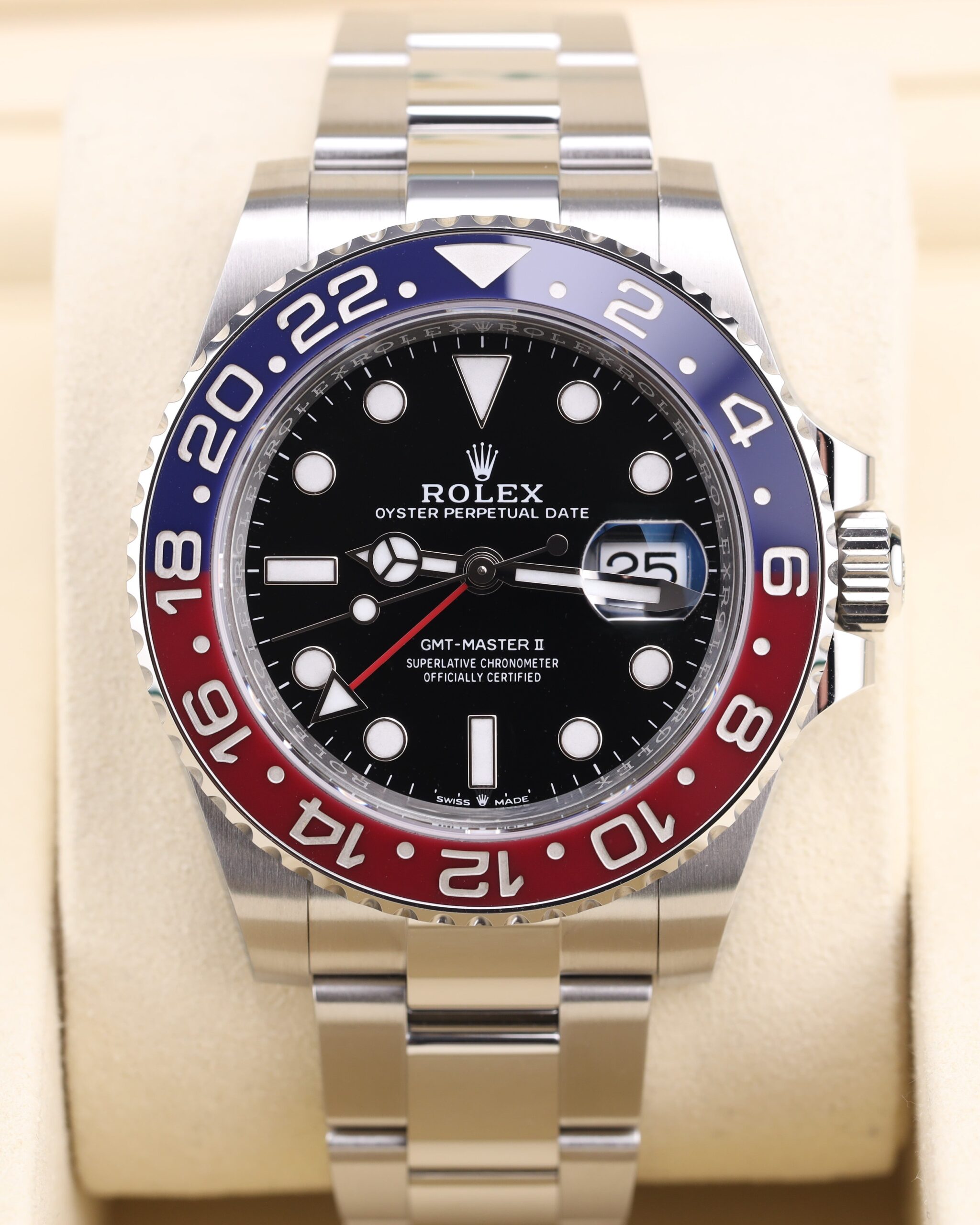 Rolex GMT-Master II Pepsi bezel wristwatch