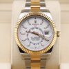 Two-tone luxury wristwatch with white dial