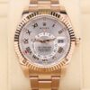 Luxury wristwatch with pink sun-dust dial