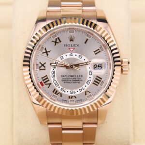 Luxury wristwatch with pink sun-dust dial