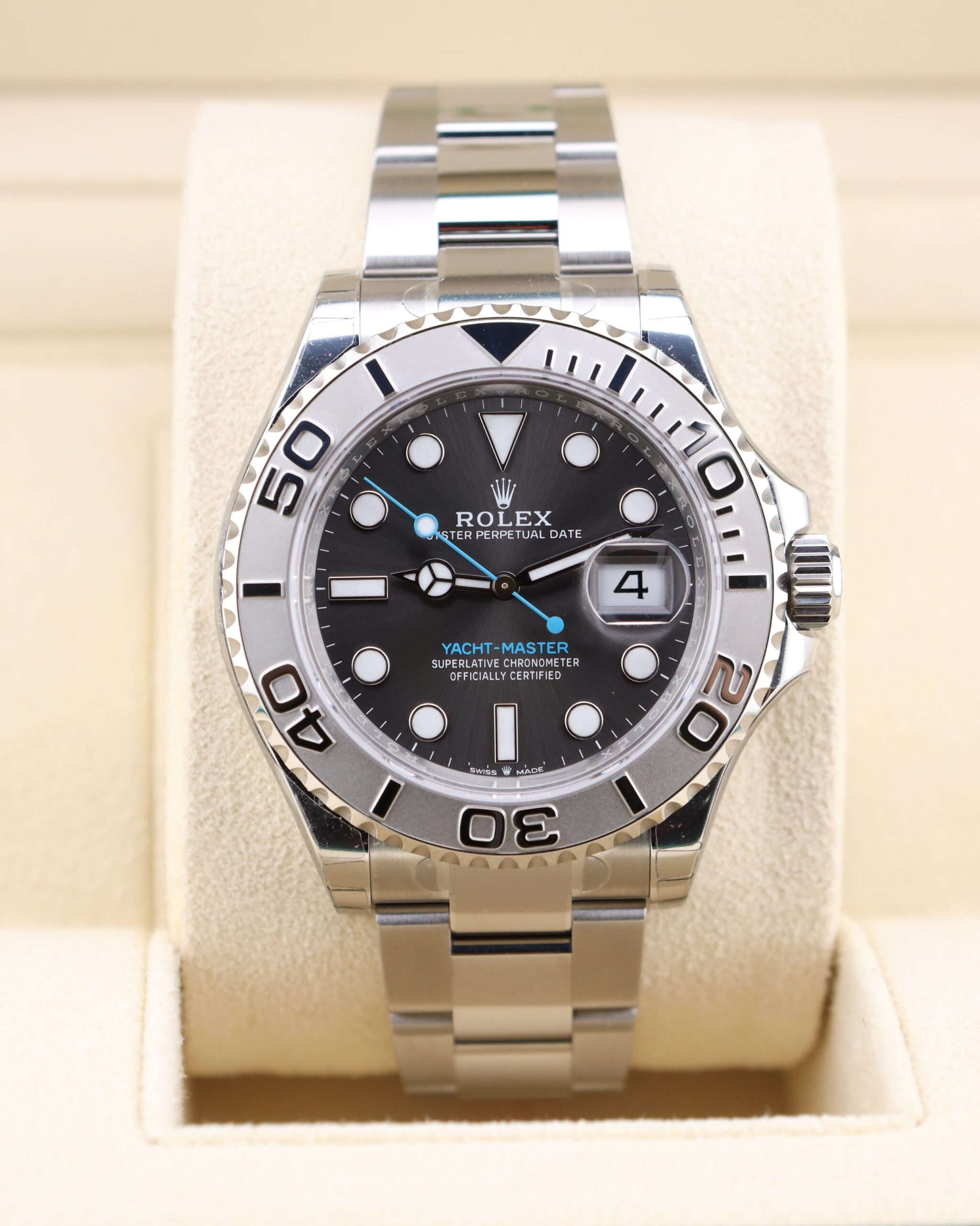 Luxury sports wristwatch with slate dial